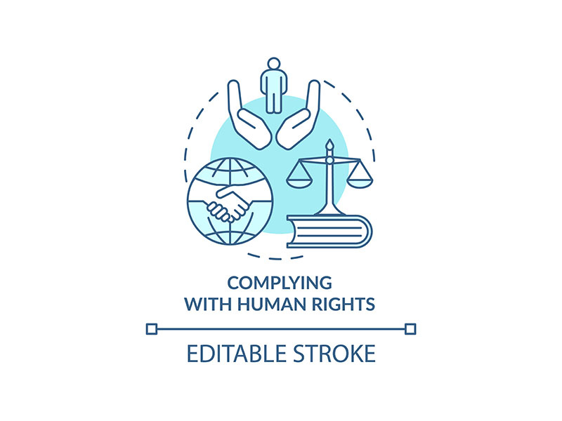 Complying With Human Rights Turquoise Concept Icon By Bsd EpicPxls