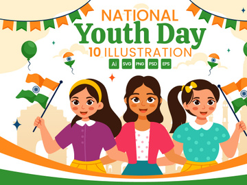 10 International Youth Day of India Illustration