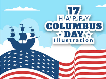 17 Happy Columbus Day National Holiday Illustration
