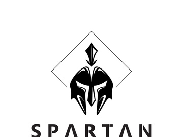 Spartan Helmet Warrior Logo template. spartan flat design vector