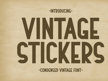 Vintage Stickers - Condensed Font