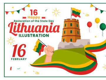 16 Lithuania Restoration of the State Day Illustration