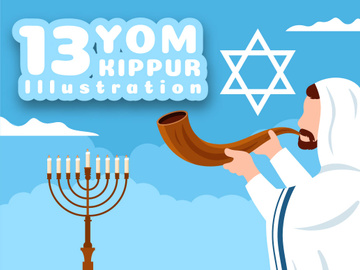 13 Yom Kippur Day Celebration Illustration