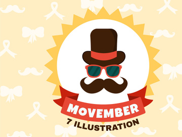 7 Movember Time Vector Illustration