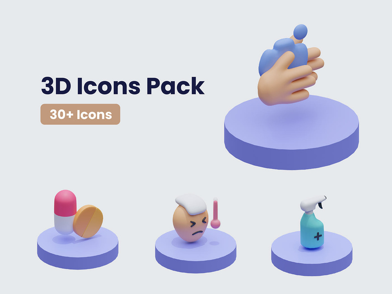 3D Pandemic Icon Pack - Free Download by Glovory Design ~ EpicPxls