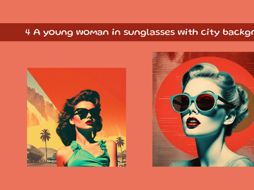 A young woman in sunglasses with city background