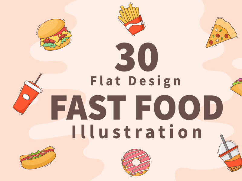 30 Fast food and Burger Vector by denayuneep ~ EpicPxls