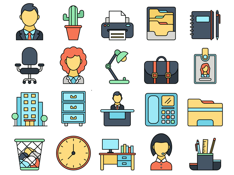 Office Vector Free Icon Set by graphicsurf.com ~ EpicPxls