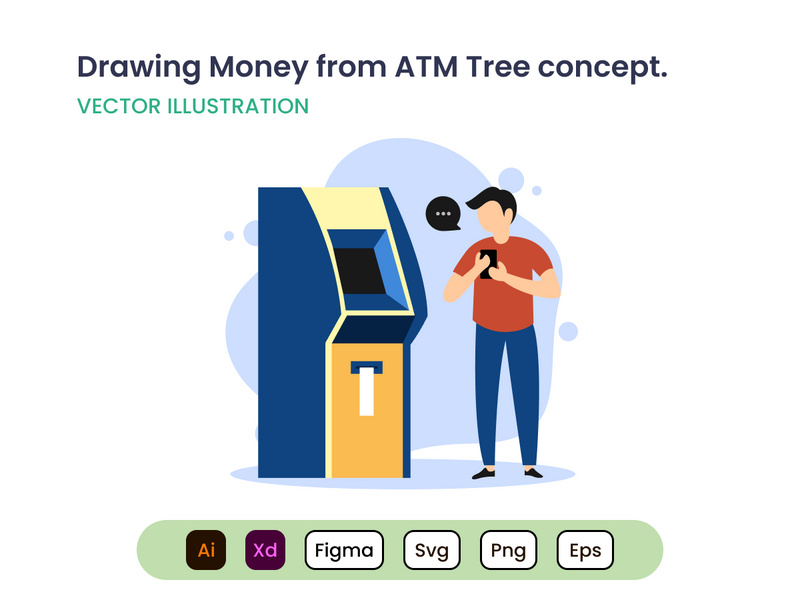 A Man Drawing Money from ATM tree concept - TuyenHT's ~ EpicPxls