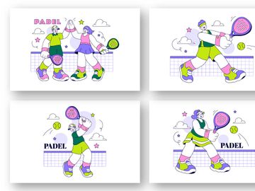 10 Padel Vector Illustration