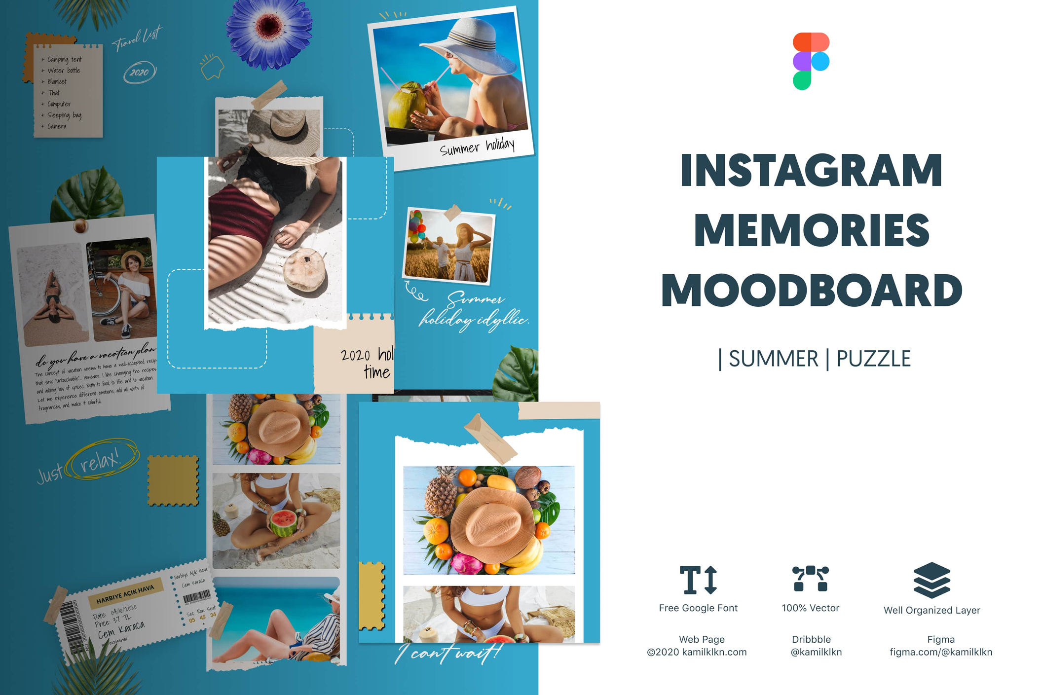 Tablero de estado de ánimo de Instagram Memories | Verano | Rompecabezas