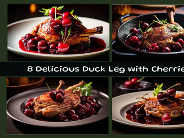 Delicious Duck Leg with Cherries