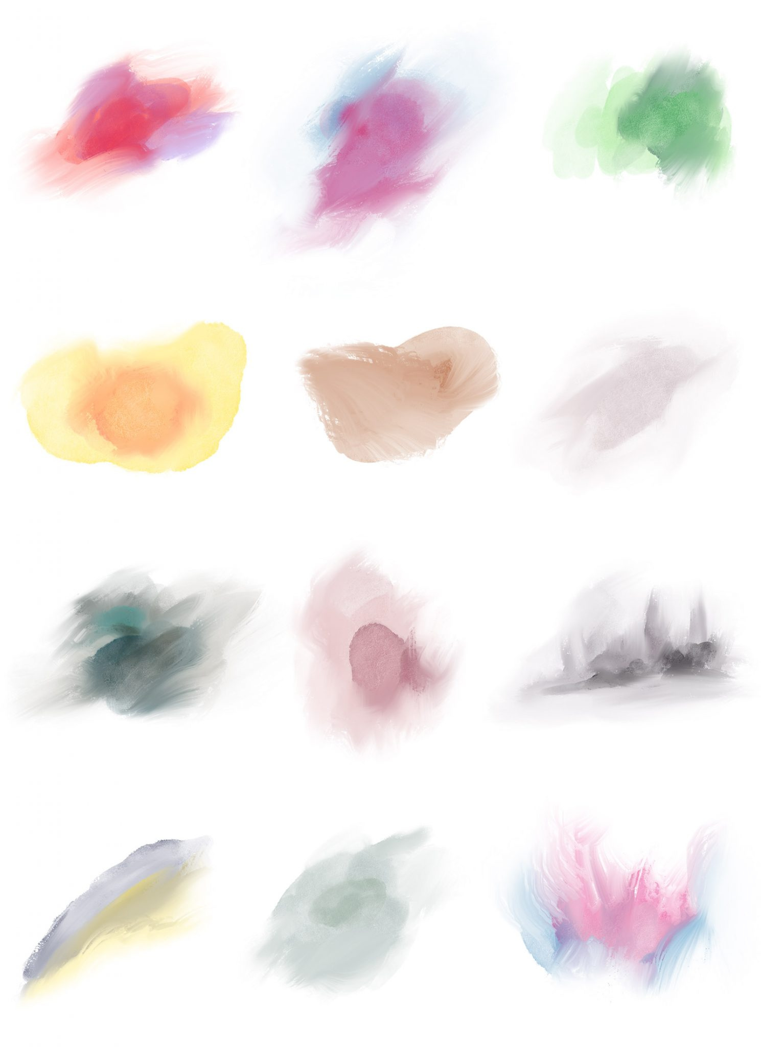 水彩抽象污渍形状(Watercolor Abstract Smudge Shapes)插图