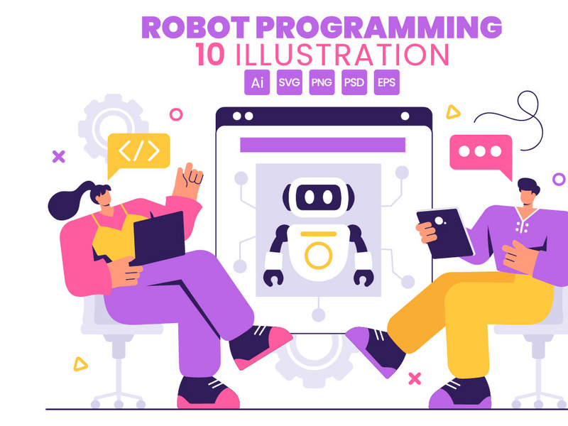 10 Artificial Intelligence Robot Programming Illustration ~ EpicPxls