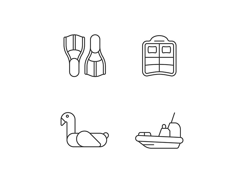 Summer Vacations Linear Icons Set By Bsd Studio EpicPxls