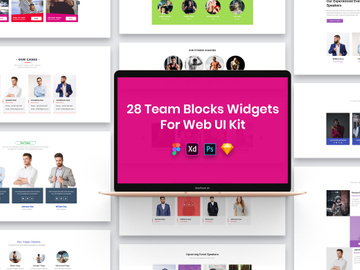 28 Team Blocks Widgets for Web UI Kit