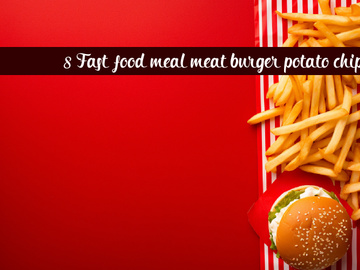 Fast food meal meat burger potatoes cips background