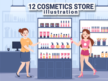 12 Cosmetics Store Illustration