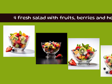 Fresh salad with fruits, berries and herbs