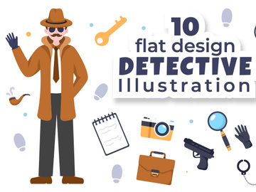 10 Private Investigator or Detective Illustration