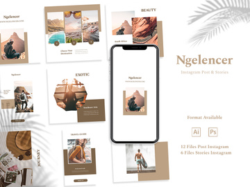 Instagram Template - Ngelencer Post & Stories