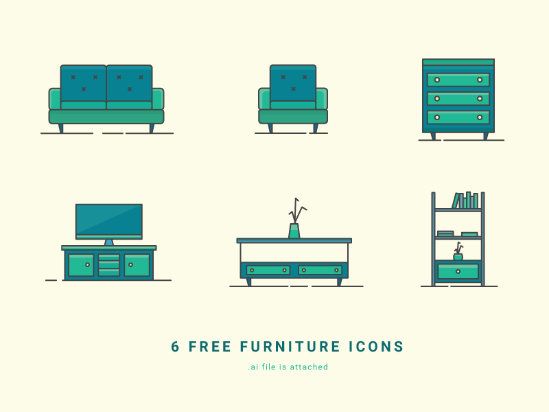 6个免费家具图标(6 Free Furniture Icons)插图