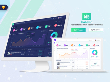 Habikon - Real Estate Admin Dashboard UI Kit (SKETCH)