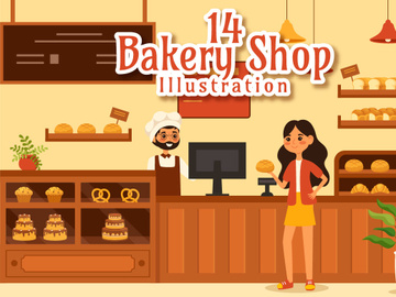 14 Bakery Store Illustration