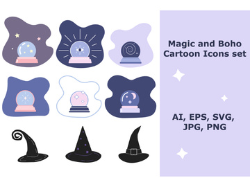 Magic Balls Flat Icons Set