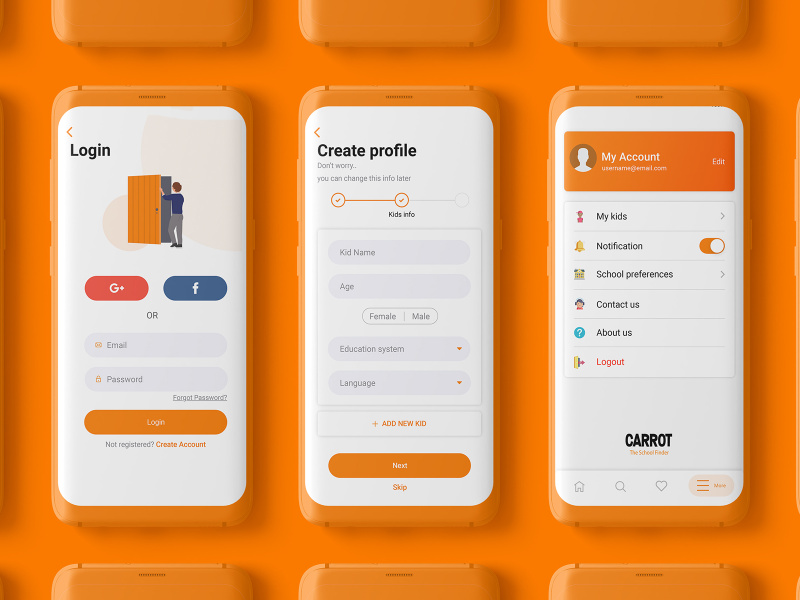 Login and Create profile concept by Marwansamiir ~ EpicPxls