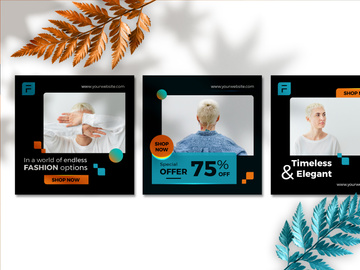 Fashion Sale Banner Social Media template collection with a lush lava color theme