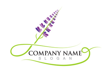 Fresh Lavender flower logo vector flat