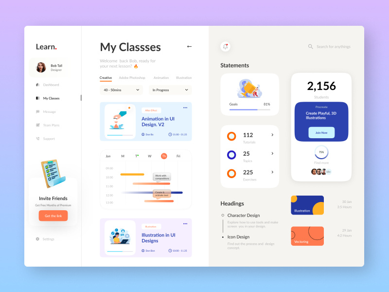 Learning Management Dashboard by Designist ~ EpicPxls