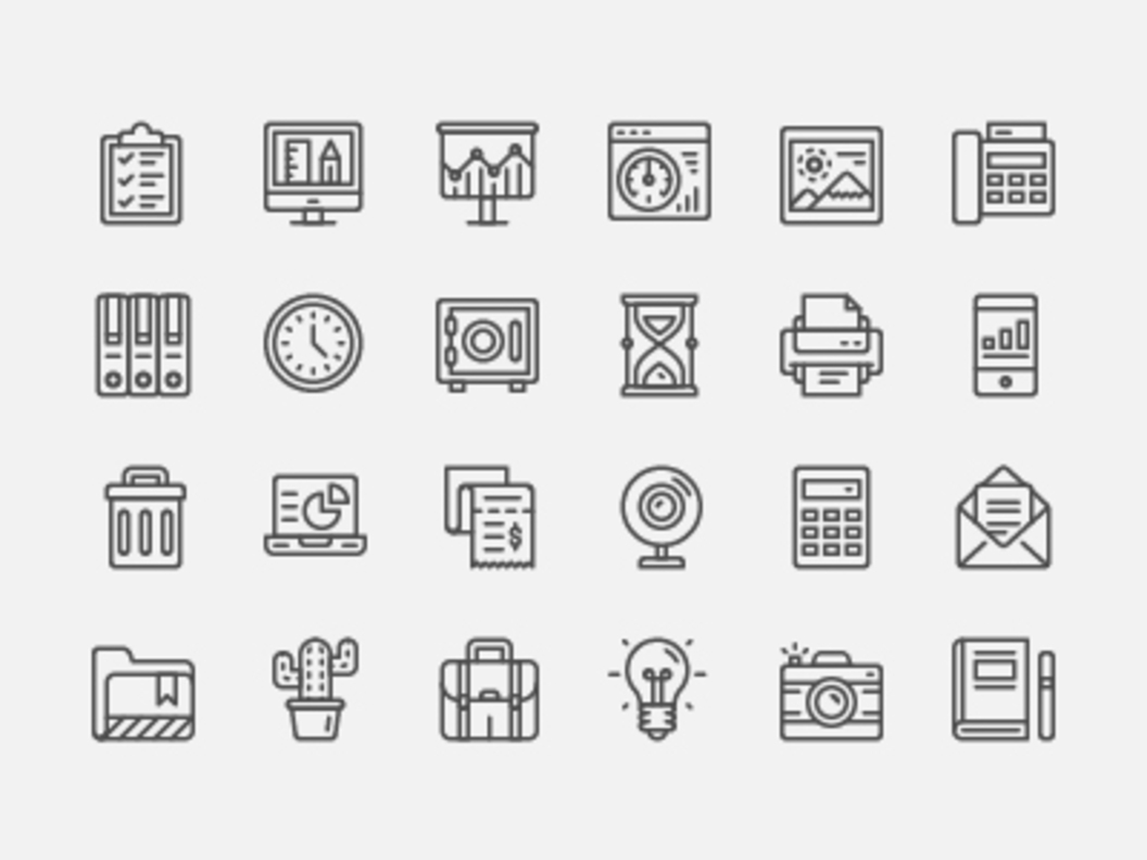 Office Icon Set [AI, SVG, PNG]