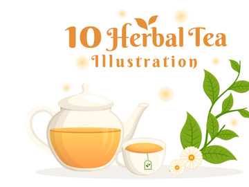10 Herbal Tea Chamomile Leaves Illustration