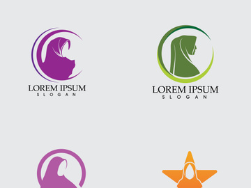 Hijab logo black background vector