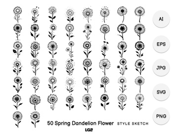 Spring Dandelion Flower Element Icon
