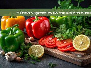 Fresh vegetables on the kitchen board