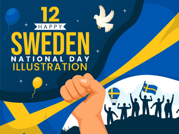 12 Sweden National Day Illustration