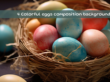 Colorful eggs composition background