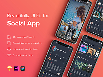 ZINGO - Social Mobile UI Kit for SKETCH