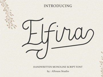 Elfira - Handwritten Monoline Script Font - Family