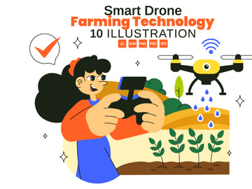 10 Smart Drone Farming Technology Illustration