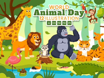 12 World Animal Day Illustration