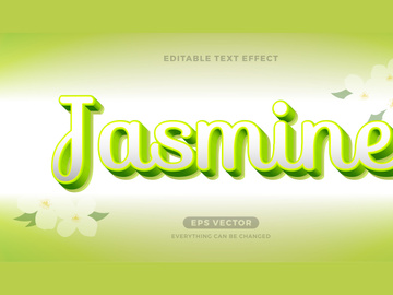 Jasmine editable text effect style vector