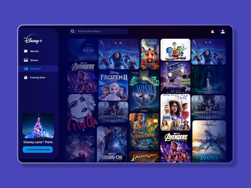 Disney+ Web ui design challenge by Sagar Gabol EpicPxls - Main Image