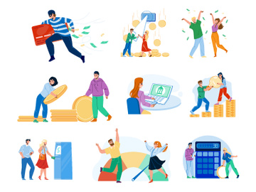 Finance money characters