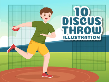 10 Discus Throw Playing Illustration