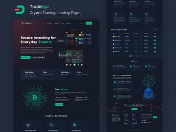 TradeEgo - Crypto Trading Landing Page Figma Template