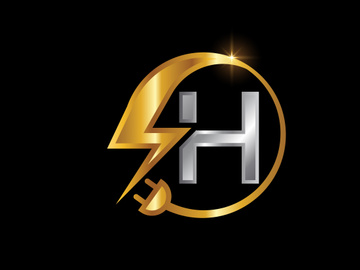 Electrical sign with the English alphabet, Electricity Logo, Power energy logo, and icon vector design